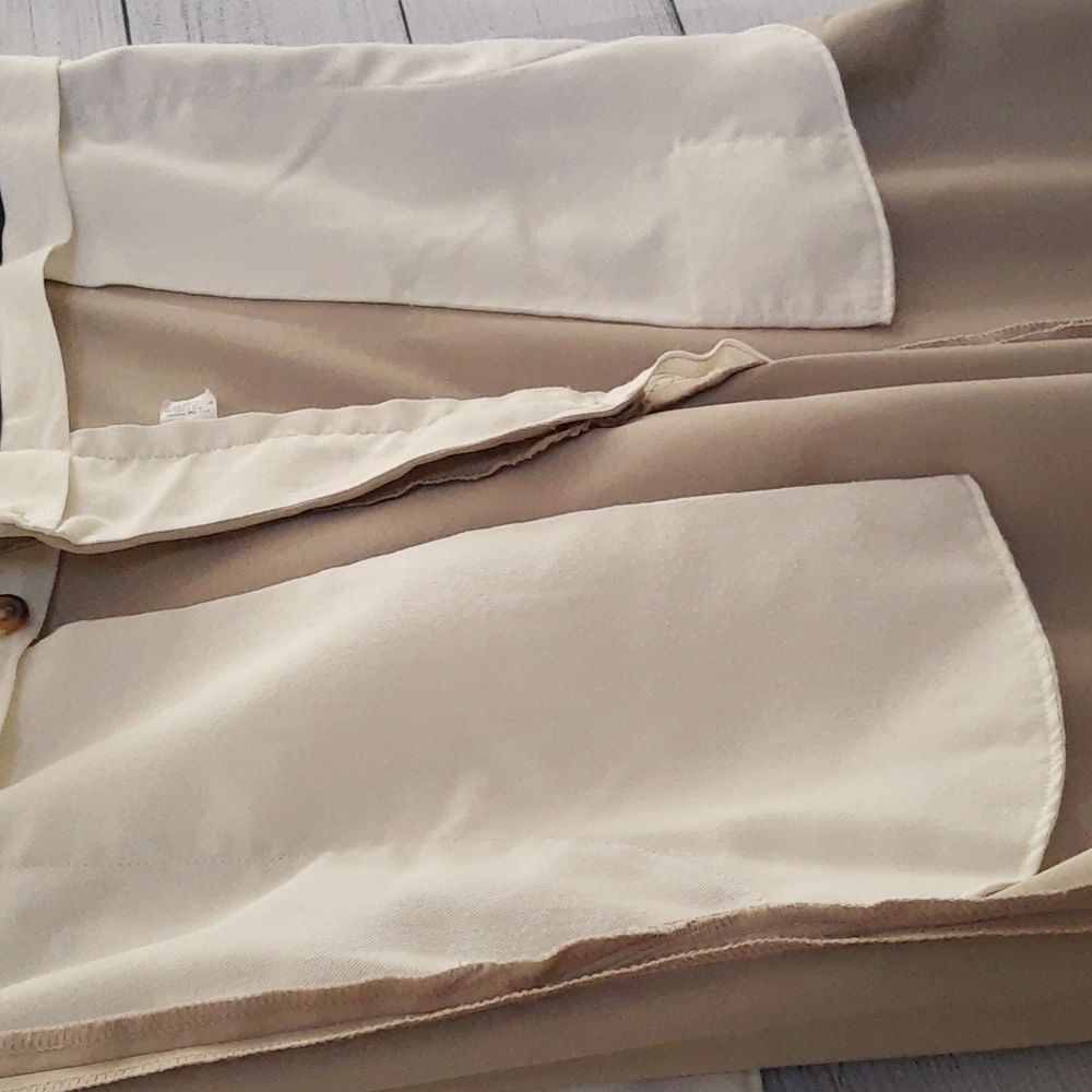 Perry Ellis Portfolio Pant Pleated Front Cuff Chinos Men’s 36x32 Taupe VTG 90s - Picture 8 of 9